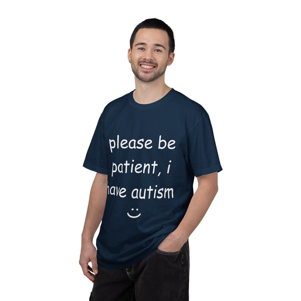 "I Have Autism" T Shirt - Navy - Unisex, Garment-Dyed